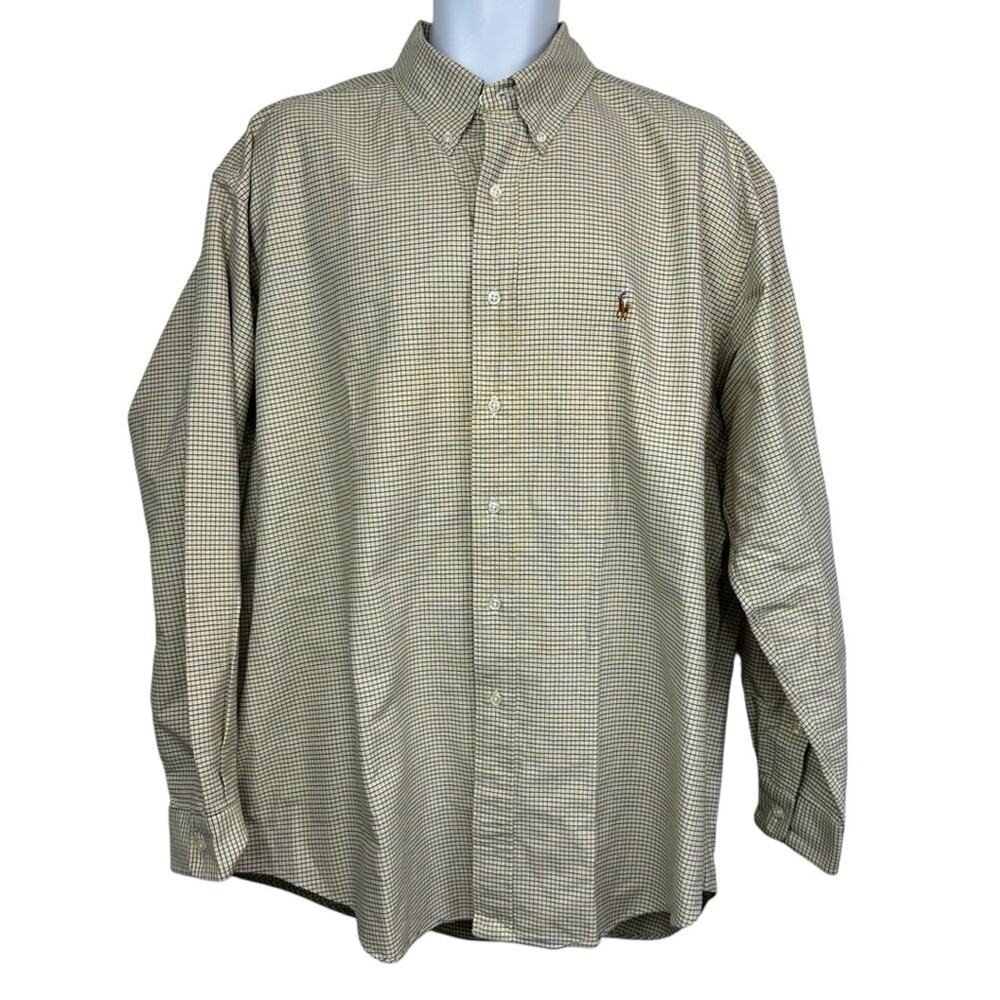 Ralph Lauren Blake Men's Checkered Button-Down Shirt Blue Yellow White Size XL